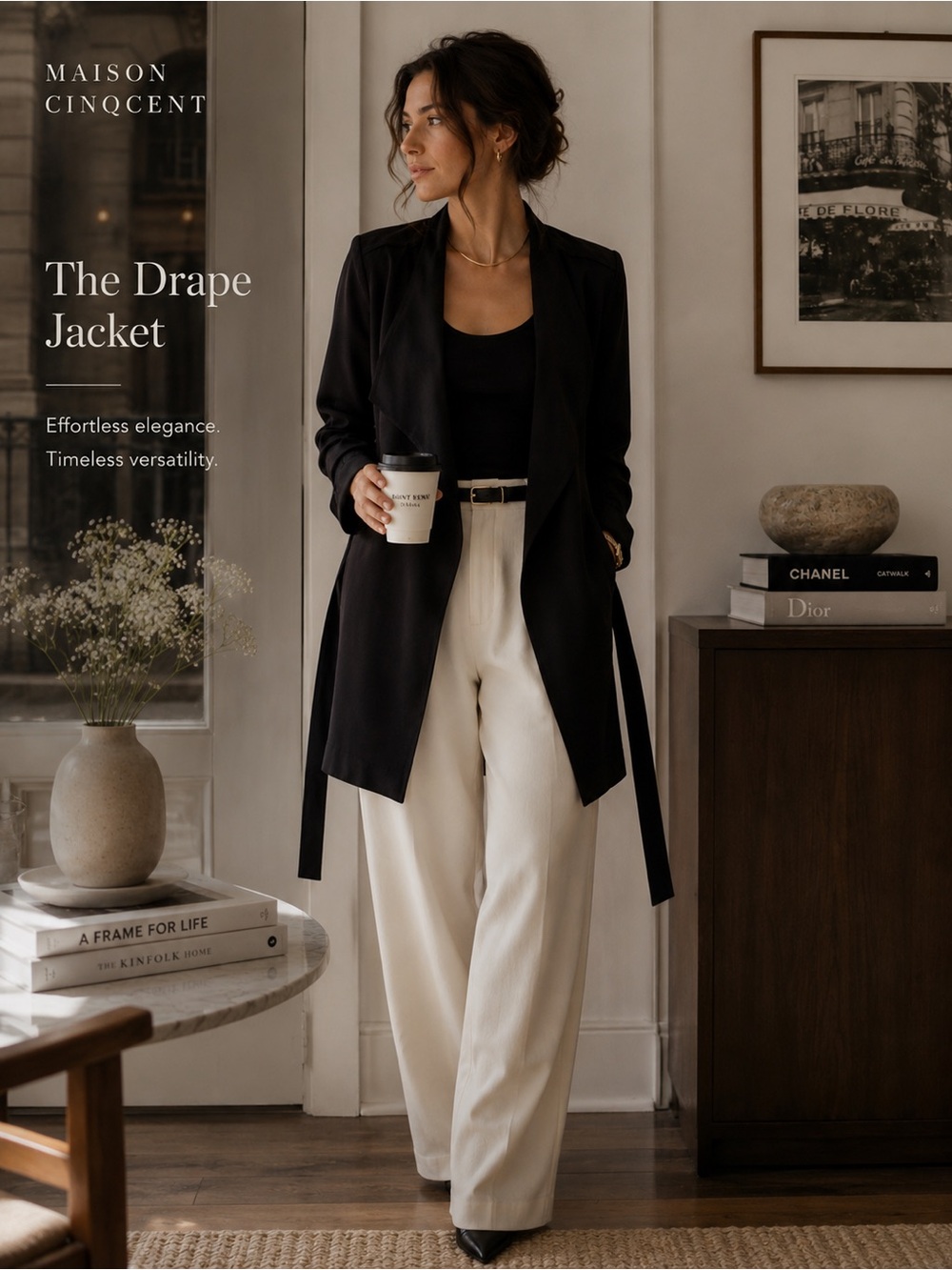Maison CinQcent The Drape Jacket - Black